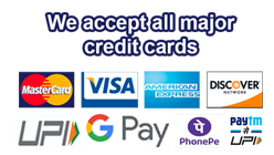 All Major  Credit Cards